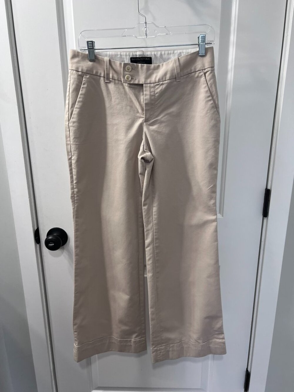 Banana Republic Jackson Fit Pants Women's 4S Petite Wide Leg Career Trouser